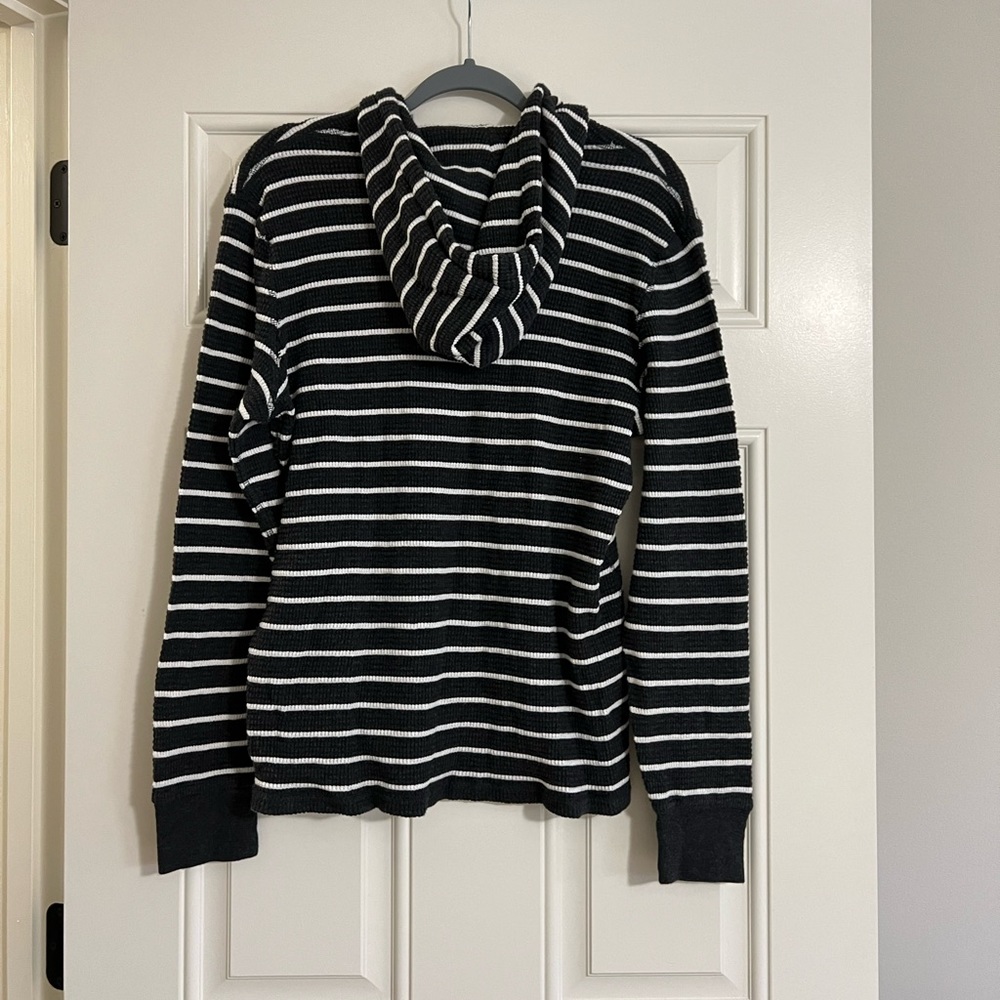 Polo by Ralph Lauren - knitted hoodie - Dark gray/white striped - Men’s Large - Picture 2 of 3
